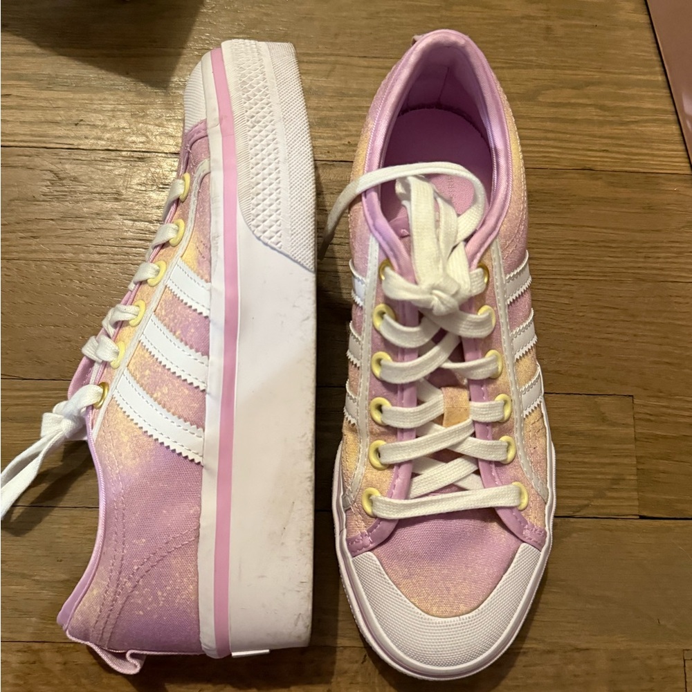 adidas Pink and Yellow Women's Sneakers